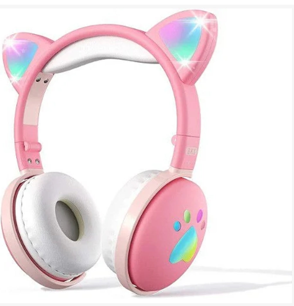 Fone De Ouvido Headphone Gato Gatinho Luzes Led