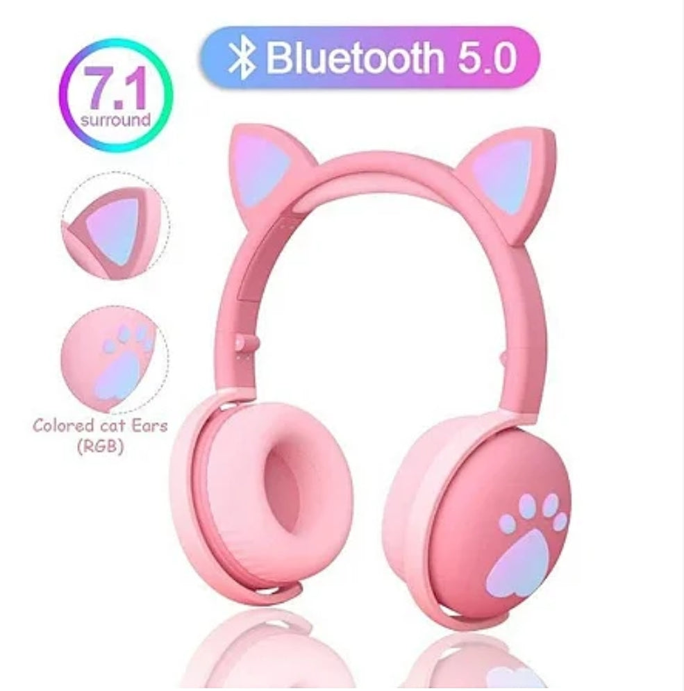 Fone De Ouvido Headphone Gato Gatinho Luzes Led